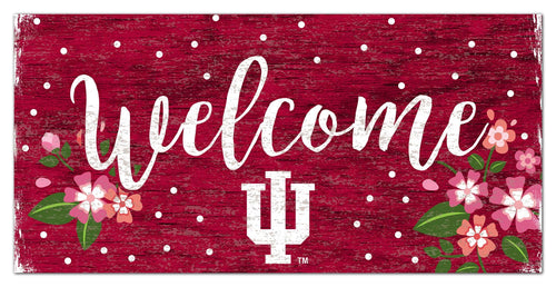 Fan Creations 6x12 Horizontal Indiana Welcome Floral 6x12 Sign