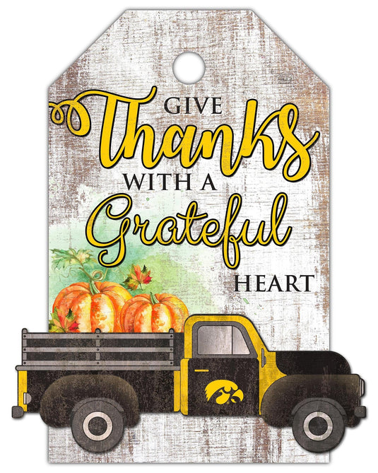 Fan Creations Holiday Home Decor Iowa Gift Tag and Truck 11x19