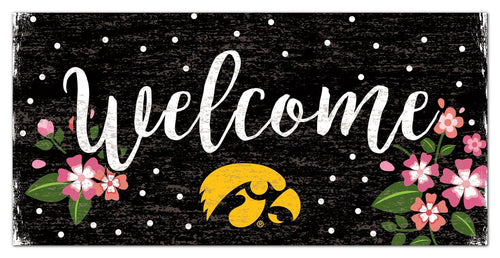 Fan Creations 6x12 Horizontal Iowa Welcome Floral 6x12 Sign