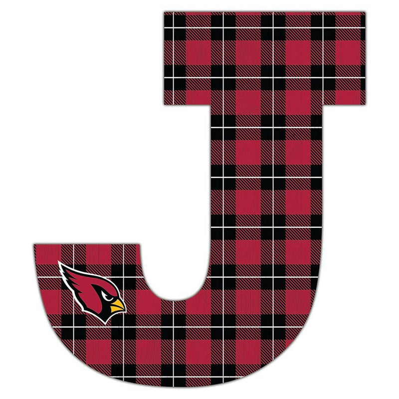 Load image into Gallery viewer, Fan Creations 24&quot; Wall Art J Arizona Cardinals 24in Plaid Pattern Letter

