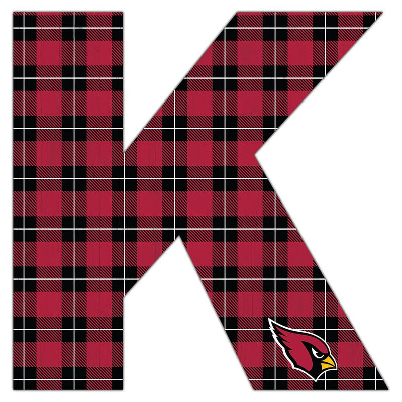 Load image into Gallery viewer, Fan Creations 24&quot; Wall Art K Arizona Cardinals 24in Plaid Pattern Letter
