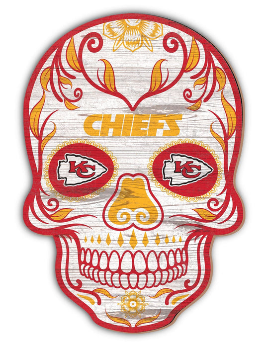 Fan Creations Holiday Home Decor Kansas City Chiefs Sugar Skull 12in