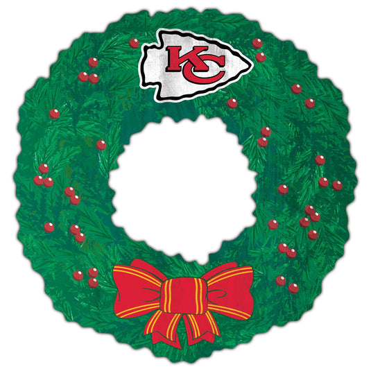 Fan Creations Holiday Home Decor Kansas City Chiefs Team Wreath 16in