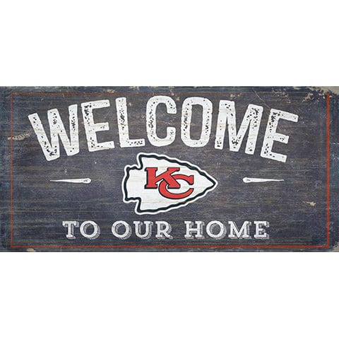 Fan Creations 6x12 Horizontal Kansas City Chiefs Welcome Distressed 6 x 12