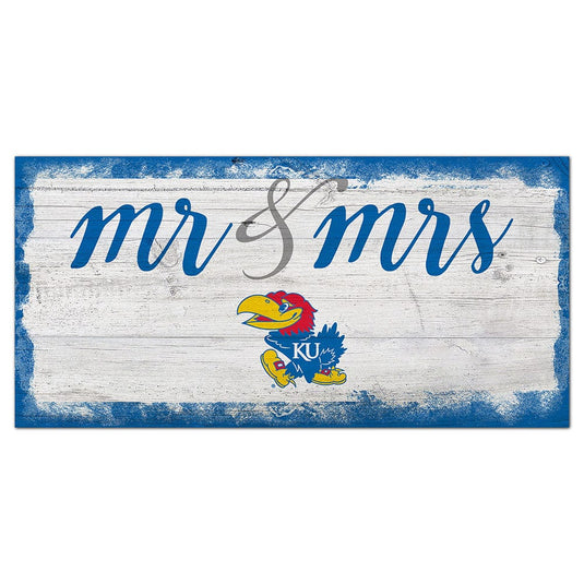 Fan Creations 6x12 Horizontal Kansas Script Mr & Mrs 6x12 Sign