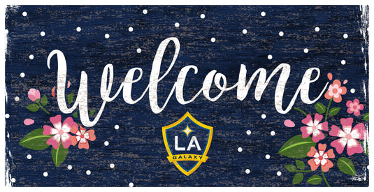 Fan Creations 6x12 Horizontal LA Galaxy Welcome Floral 6x12 Sign