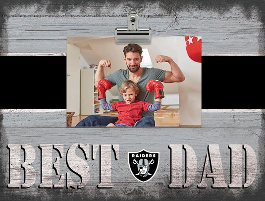 Fan Creations Desktop Stand Las Vegas Raiders Best Dad With Stripe Clip Frame