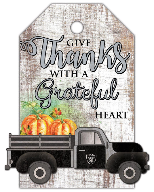 Fan Creations Holiday Home Decor Las Vegas Raiders Gift Tag and Truck 11x19