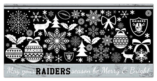 Fan Creations Holiday Home Decor Las Vegas Raiders Merry and Bright 6x12