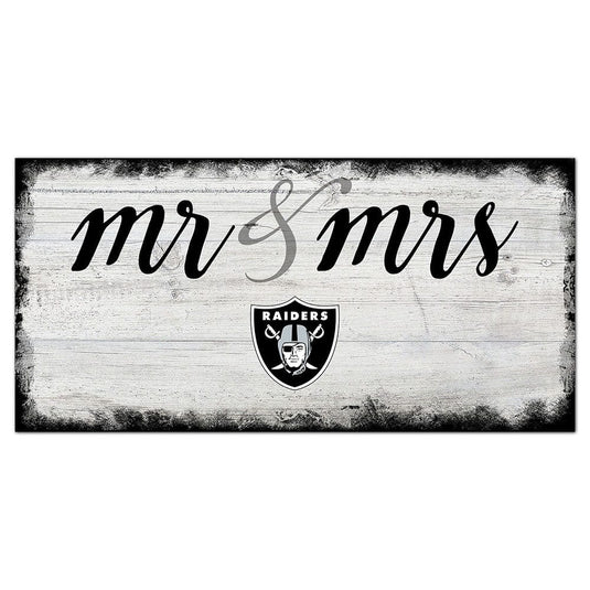 Fan Creations 6x12 Horizontal Las Vegas Raiders Script Mr & Mrs 6x12 Sign