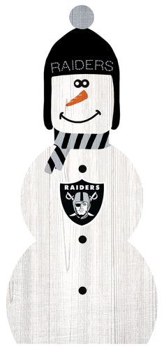 Fan Creations Holiday Home Decor Las Vegas Raiders Snowman 31in Leaner
