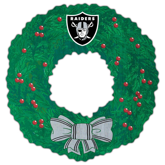 Fan Creations Holiday Home Decor Las Vegas Raiders Team Wreath 16in