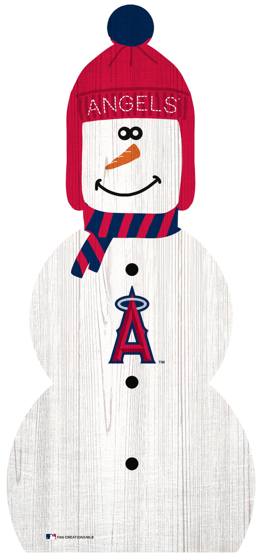 Fan Creations Holiday Home Decor Los Angeles Angels Snowman 31in Leaner