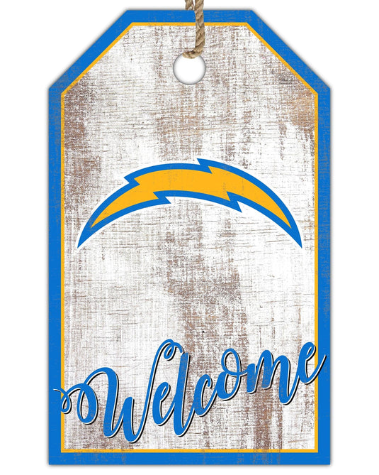 Fan Creations Holiday Home Decor Los Angeles Chargers Welcome 11x19 Tag
