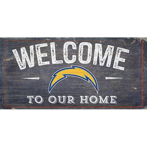 Fan Creations 6x12 Horizontal Los Angeles Chargers Welcome Distressed 6 x 12