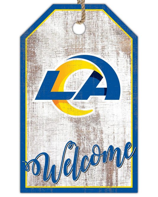 Fan Creations Holiday Home Decor Los Angeles Rams Welcome 11x19 Tag