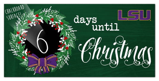 Fan Creations Holiday Home Decor LSU Chalk Christmas Countdown 6x12