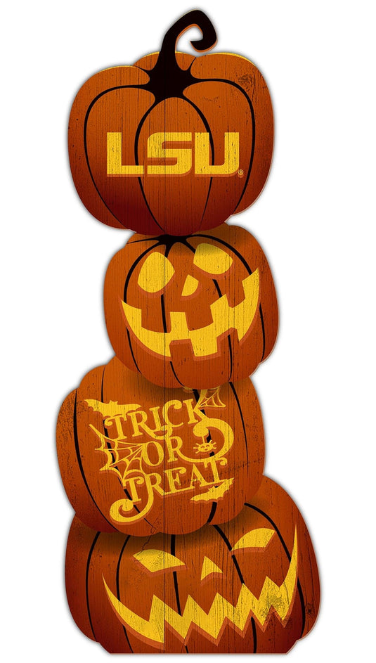 Fan Creations Holiday Home Decor LSU Pumpkin Stack 31in Leaner