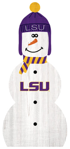 Fan Creations Holiday Home Decor LSU Snowman 31in Leaner