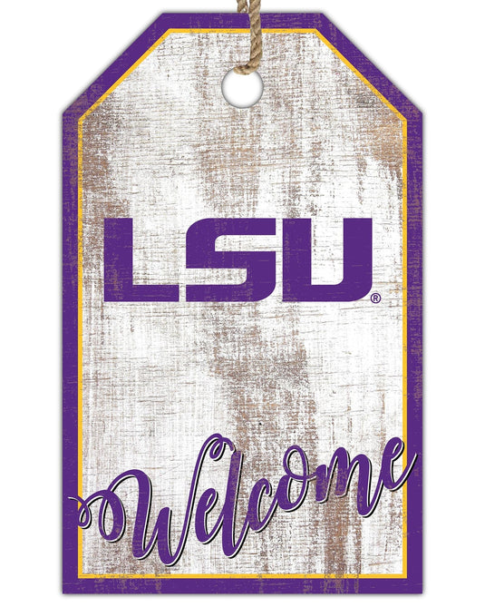 Fan Creations Holiday Home Decor LSU Welcome 11x19 Tag