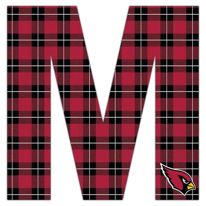 Load image into Gallery viewer, Fan Creations 24&quot; Wall Art M Arizona Cardinals 24in Plaid Pattern Letter
