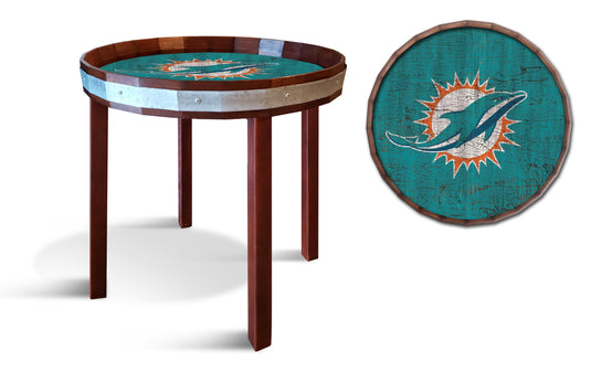 Fan Creations Wall Decor Miami Dolphins  Barrel Top Side Table