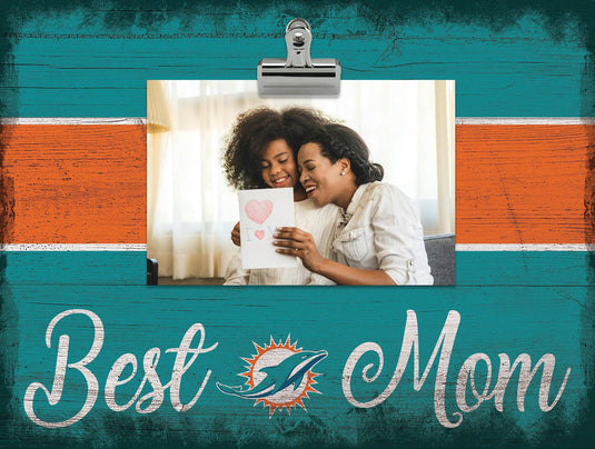 Fan Creations Desktop Stand Miami Dolphins Best Mom With Stripe Clip Frame