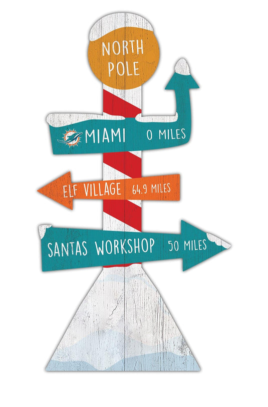 Fan Creations Holiday Home Decor Miami Dolphins Directional North Pole