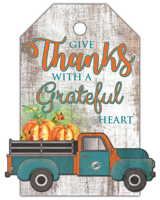 Fan Creations Holiday Home Decor Miami Dolphins Gift Tag and Truck 11x19