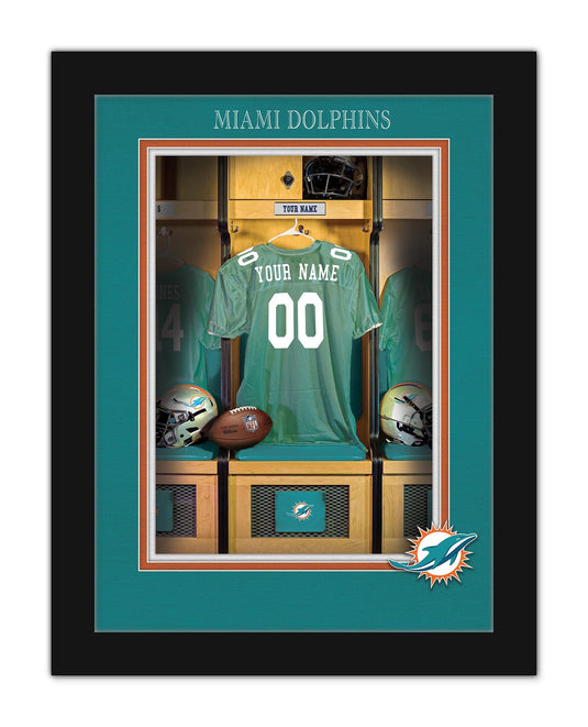 Fan Creations Wall Decor Miami Dolphins Locker Room Single Jersey 12x16