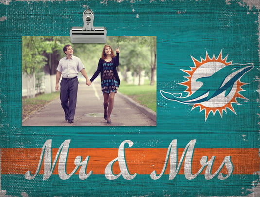 Fan Creations Desktop Stand Miami Dolphins Mr & Mrs Clip Frame