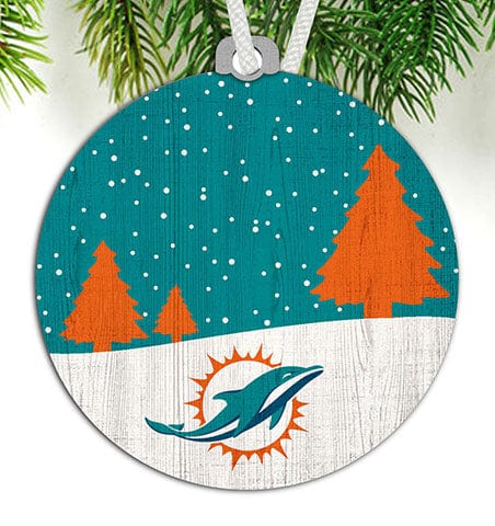 Fan Creations Ornament Miami Dolphins Snow Scene Ornament