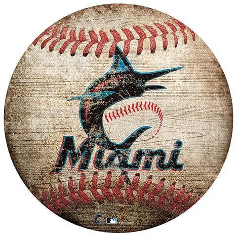 Fan Creations 12" Wall Art Miami Marlins 12" Baseball Shaped Sign