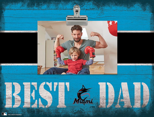 Fan Creations Desktop Stand Miami Marlins Best Dad With Stripe Clip Frame