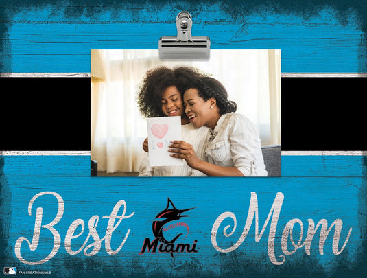 Fan Creations Desktop Stand Miami Marlins Best Mom With Stripe Clip Frame