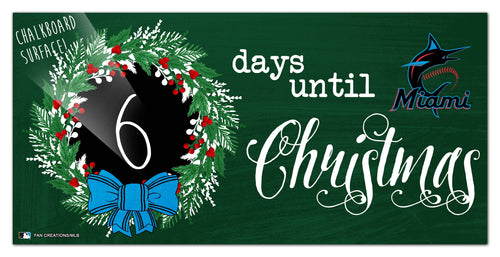 Fan Creations Holiday Home Decor Miami Marlins Chalk Christmas Countdown 6x12
