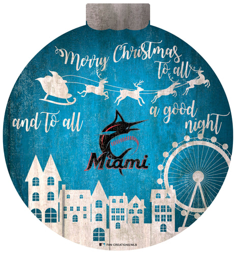 Fan Creations Holiday Home Decor Miami Marlins Christmas Village 12in