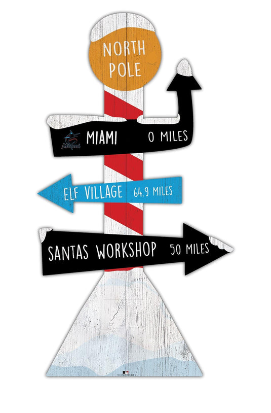 Fan Creations Holiday Home Decor Miami Marlins Directional North Pole