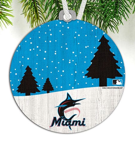 Fan Creations Ornament Miami Marlins Snow Scene Ornament