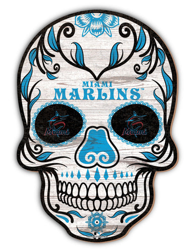 Fan Creations Holiday Home Decor Miami Marlins Sugar Skull 12in