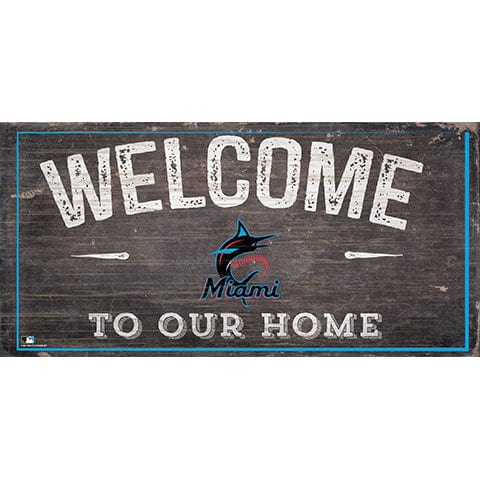 Fan Creations 6x12 Horizontal Miami Marlins Welcome Distressed Sign