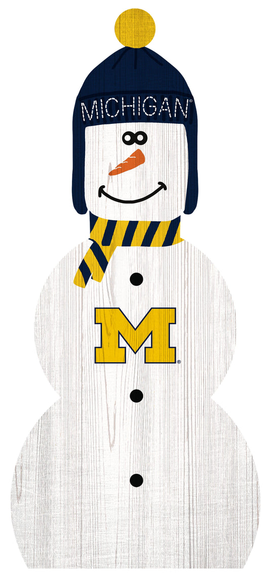 Fan Creations Holiday Home Decor Michigan Snowman 31in Leaner