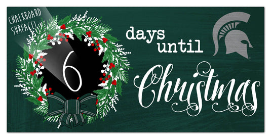 Fan Creations Holiday Home Decor Michigan State Chalk Christmas Countdown 6x12
