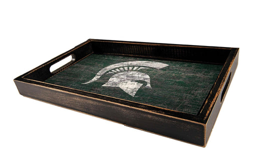Fan Creations Home Decor Michigan State  Distressed Team Tray With Team Colors