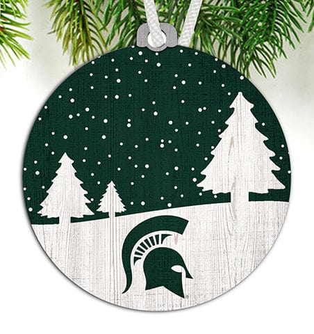 Fan Creations Ornament Michigan State Snow Scene Ornament