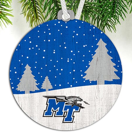 Fan Creations Ornament Middle Tennessee State Snow Scene Ornament