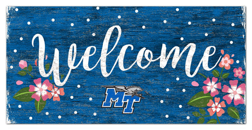 Fan Creations 6x12 Horizontal Middle Tennessee State Welcome Floral 6x12 Sign