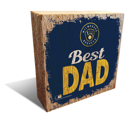 Fan Creations Desktop Stand Milwaukee Brewers Best Dad Block