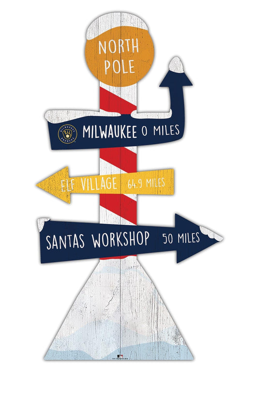 Fan Creations Holiday Home Decor Milwaukee Brewers Directional North Pole