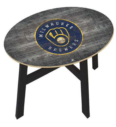 Fan Creations Home Decor Milwaukee Brewers  Distressed Wood Side Table